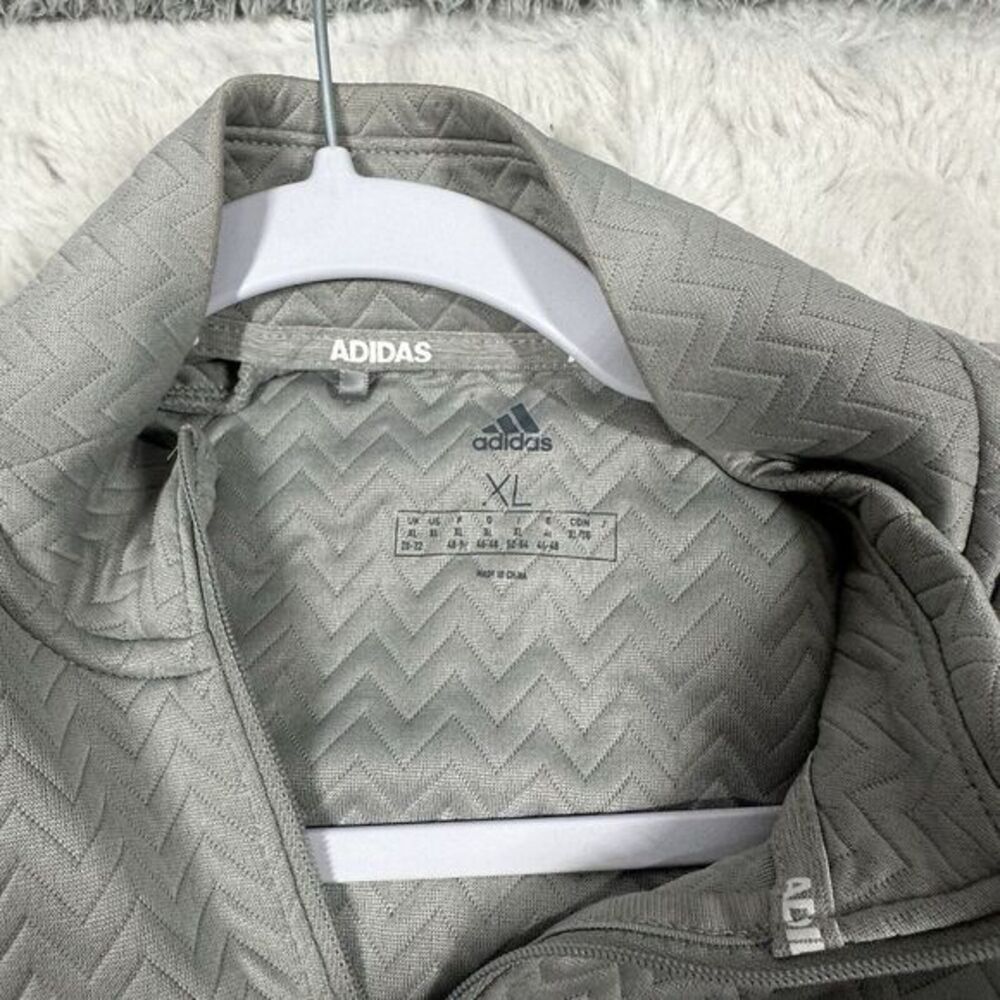 Adidas Golf Textured Layer Jacket Women's Full Zip Gray Chevron Design XL - Picture 2 of 7